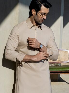 Pakistani Men's Junaid Jamshed Jdot Luxury Cast & Crew Cotton Shalwar Kameez